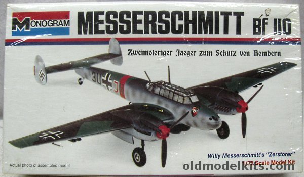 Monogram 1/72 Messerschmitt Bf-110E-1 - White Box Issue (Bf110E1), 6812-0125 plastic model kit